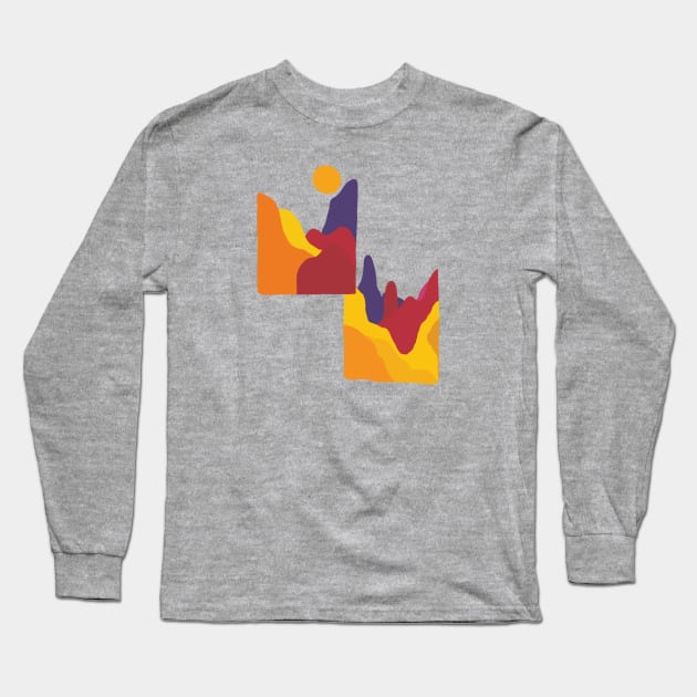 Color block mountain Long Sleeve T-Shirt by Nada's corner